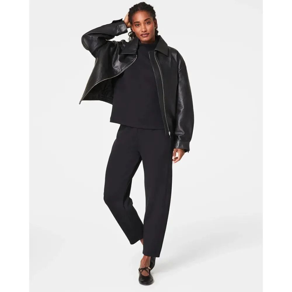 New SPANX AirEssentials Wide Leg Pant Very Black  Luxe Lounge Athleisure M $118